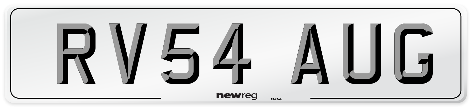 RV54 AUG Number Plate from New Reg
